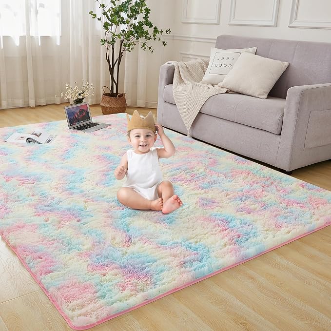 Andency 6x9 Area Rugs, Large Shag Fluffy Soft Shaggy Rugs by Andency