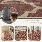 Lahome Moroccan Easy Jute Runner Rug, Geometric Trellis Woven Long Carpet - Image 5