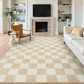 LIVEBOX 8x10 Area Rugs for Living Room, Checkered Non-Slip Washable Rugs by LIVEBOX