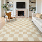 LIVEBOX 8x10 Area Rugs for Living Room, Checkered Non-Slip Washable Rugs by LIVEBOX