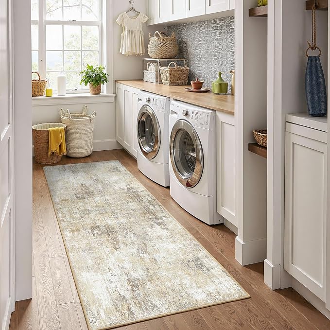 Washable Area Rugs 2'x8' Non-Slip Modern Abstract Soft - Image 3