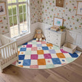 jinchan Macy Kids Rug for Nursery 6ft Radius Corner Washable Area Rug Modern by JINCHAN