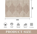 HelloTree Area Rug for Living Room 8x10 Washable Geometric Rug Stripe Farmhouse - Image 2