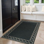 OJIA Easy Jute Front Door Mats Black Outdoor Rug 3x5, Washable Entryway Rug by OJIA