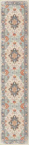 Area Rugs 2'6''x14' Washable Non-Slip, Floral Vintage Distress Print Pattern by RELEANY