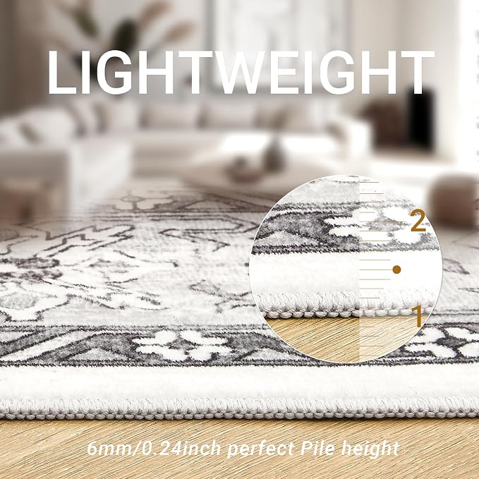 zesthome 9x12 Area Rugs, Stain Resistant Washable Rug, Ultra-Thin Rugs - Image 6