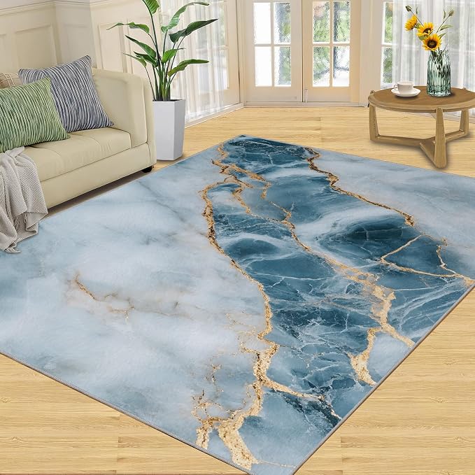 3x5 Abstract Marble Dorm Rug - Image 3