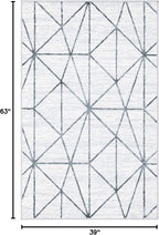 Rugs.com Lattice Trellis Collection Rug – 3' x 5' White Low-Pile Rug Perfect - Image 3