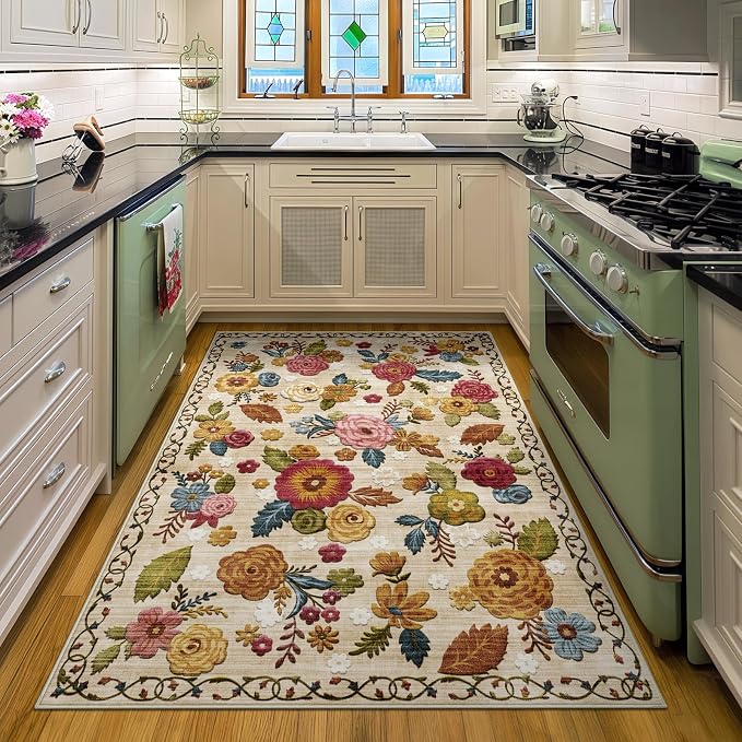 4x6 Machine Washable Area Rug for Living Room, Kids and Pets Friendly for - Image 8
