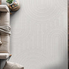Beverly Rug Micro Loop Area Rug White 8x10 Modern Luxury Soft Circle Geometric - Image 6
