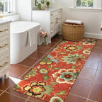 Lahome Floral Red Christmas Runner Rug 2x5, Washable Kitchen Hallway Runner Rug - Image 7