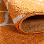 Rugs.com Lattice Frieze Collection Rug – 5' Round Orange Medium Rug Perfect - Image 6