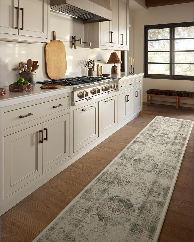 RUGGABLE Washable Vintage Area Rug – Sarrah Sage 3x5, Stain-Resistant, Non-Slip - Image 9