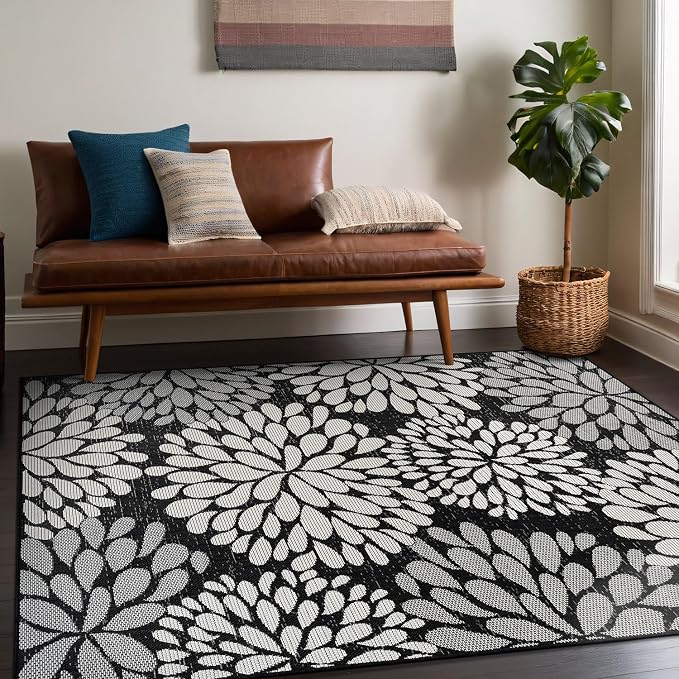 Beverly Rug Outdoor Rug 8x10 Modern Exotic Tropical Leaf Area Rugs - Image 9