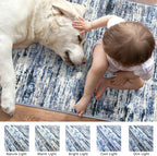 Modern Abstract Runner Rug 3x8, Washable Kitchen Runner Non-Slip Soft Hallway - Image 3