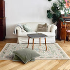 3x5 Washable Area Rug Floral Beige Entryway Small Rug Vintage Forest Low Pile - Image 7