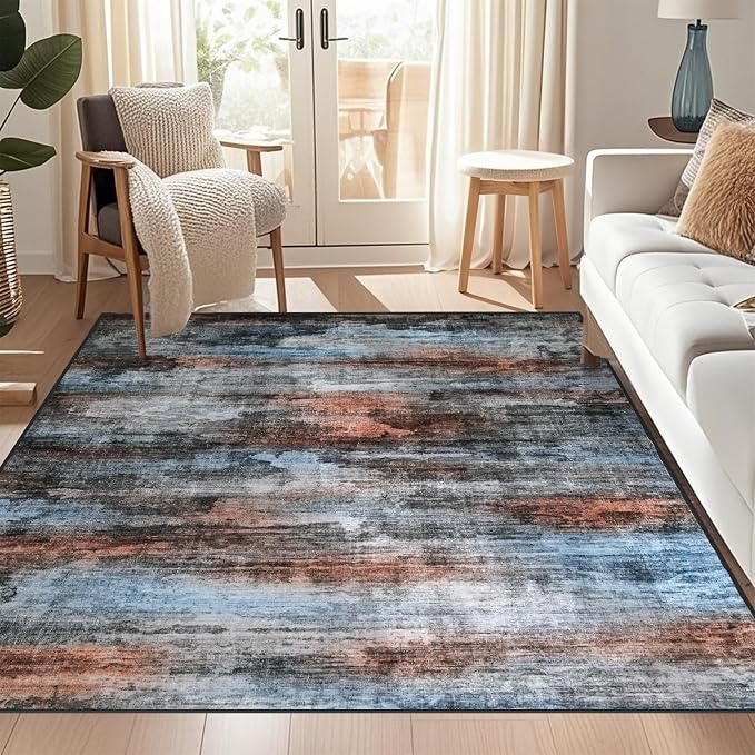 WILLSUN Washable Area Rugs, 6x9 Non-Slip Boho Large Area Rugs - Image 8