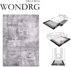 5x7 Washable Area Rug Grey Abstract Modern Living Room Bedroom Throw Rug Non - Image 7