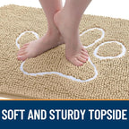 OLANLY Dog Door Mat for Muddy Paws 59x24, Paw Print Design, Absorbs Moisture - Image 4