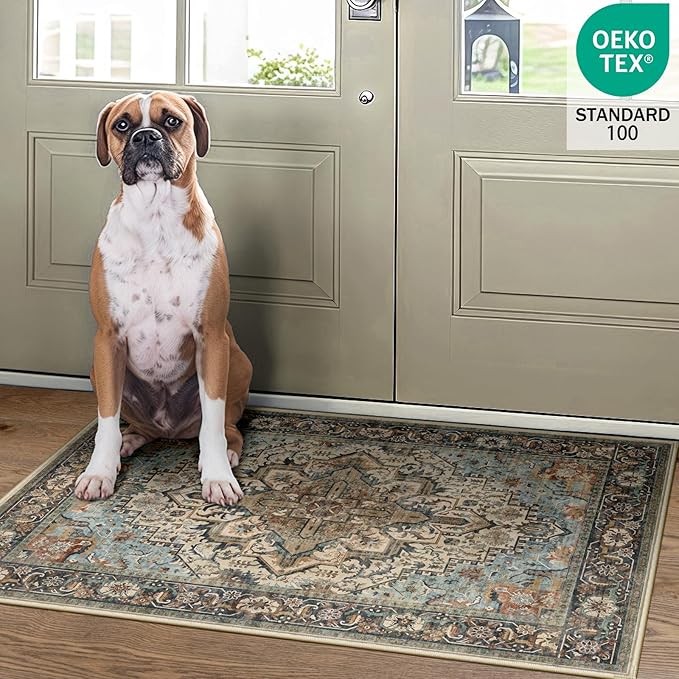2x3 Machine Washable Area Rug for Entryway, Kids and Pets Friendly for Bedroom - Image 3
