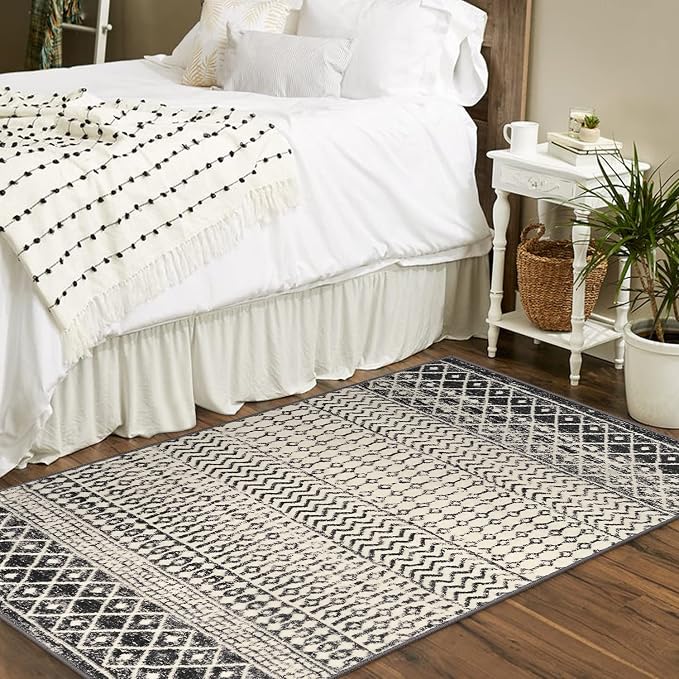 3x5 Rug for Living Room, Ultra Soft Non Slip Moroccan Washable Rug, Distressed - Image 6