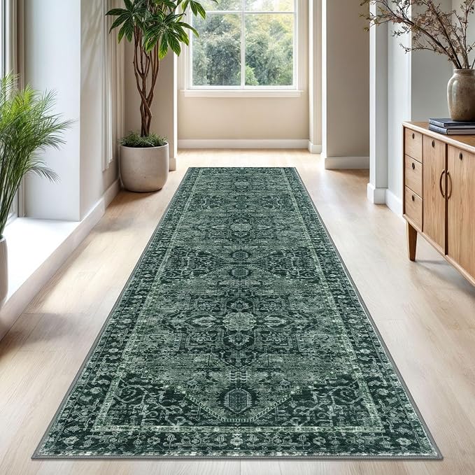 KOZYFLY Long Runners for Hallways 3x10 Ft Washable Kitchen Rug Faux Wool - Image 2