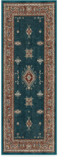 RUGGABLE Washable Vintage Runner Rug – Verena Teal Blue 2.5x7, Stain-Resistant by RUGGABLE