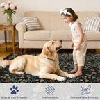 DUKINO 2x3 Entryway Rug, Floral Washable Area Rug - Image 3