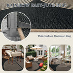 Lahome Modern Rainbow Easy Jute Outdoor Carpet, Washable Rugs 9x12 - Image 3