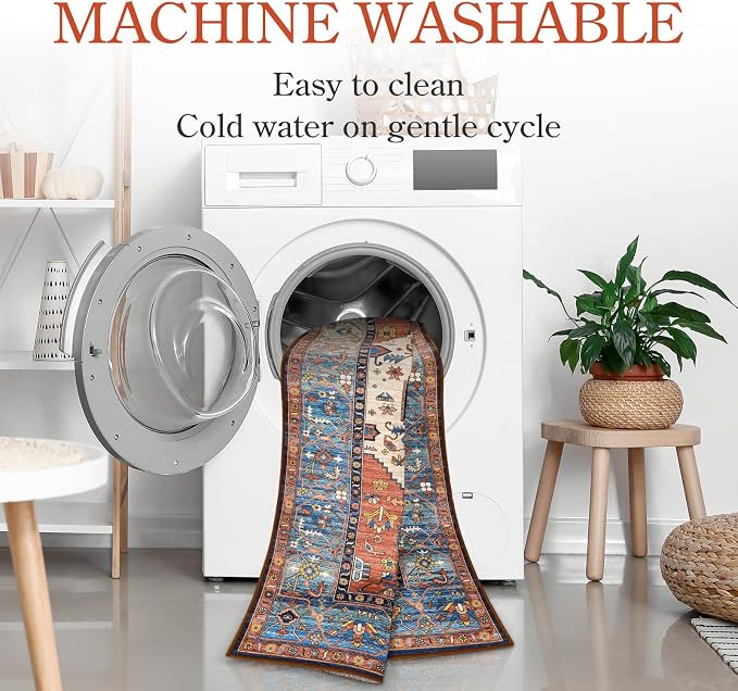 Lahome Boho Washable 4Ft Round Area Rug, Non-Slip Throw Untra-Thin Small Round - Image 6