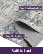 DEXI Hallway Runner Rug 3x10, Modern Abstract Non Slip Thin Soft Runners Carpet - Image 4