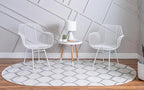 Rugs.com Lattice Frieze Collection Rug – 3' 3 x 5' 3 Oval Ivory Medium Rug - Image 3