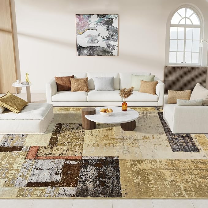 LOCHAS Rug for Living Room, Washable Soft Area Rugs for Bedroom 8x10, Abstract - Image 8