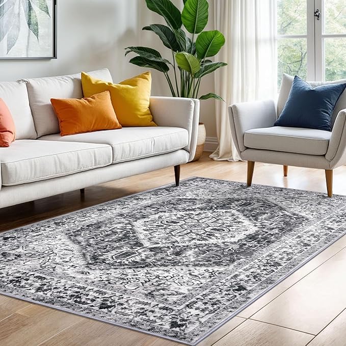 KOZYFLY Area Rug 4x6 Ft Washable Rugs by KOZYFLY