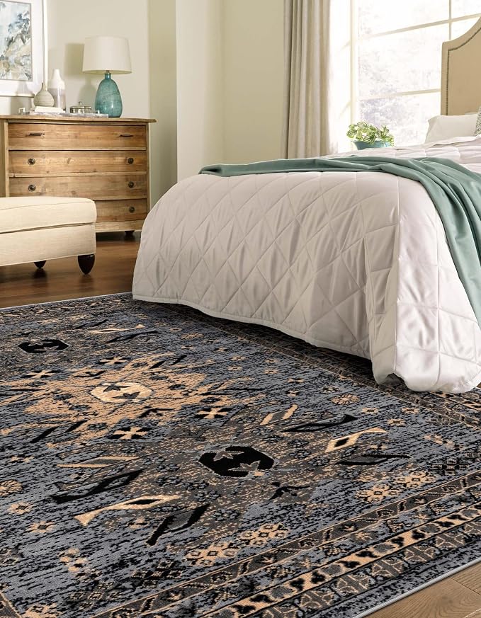 Unique Loom Taftan Collection Border Geometric Tribal Inspired Design Area Rug - Image 4