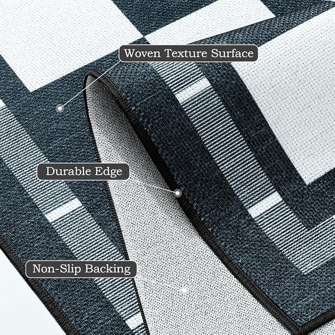 Vasofe Checkered Jute 6x9 Area Rugs, Washable Outdoor Patio Rug - Image 7