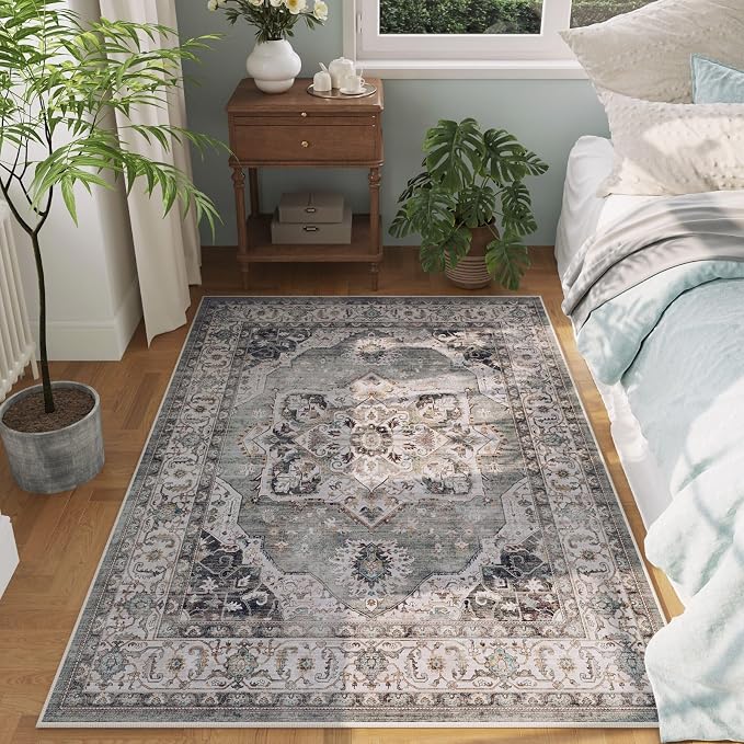 Rugcomf Vintage Medallion 3'x5' Washable Rug by Rugcomf