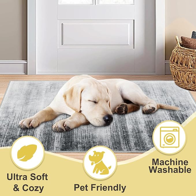 COMSLE Door Mat Soft Absorbent Indoor Front Entryway Rug Machine Washable - Image 2