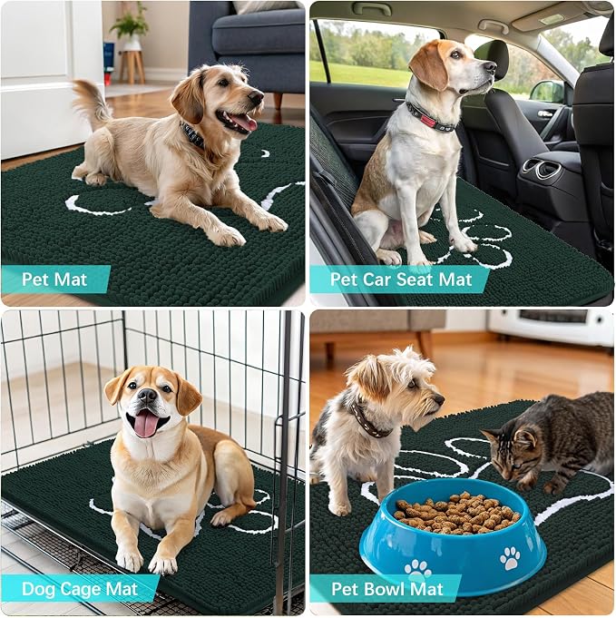 OLANLY Dog Door Mat for Muddy Paws 47x32, Paw Print Design, Absorbs Moisture - Image 7