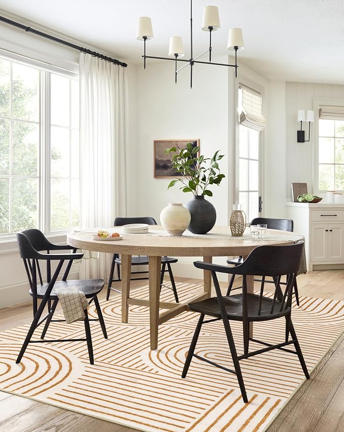 Lahome Abstract Washable Rugs 5x7, Non Slip Soft Living Room Rugs Ultra-Thin - Image 4