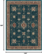RUGGABLE Washable Vintage Area Rug – Verena Teal Blue 10x14, Stain-Resistant - Image 2