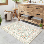 GarveeHome 2x3 Floral Area Rug Non Slip Entryway Mat Low Pile Stain Resistant - Image 8