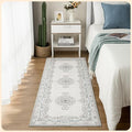 Istana Hallway Runner Rug 2.5x8 – Pink Beige Whisper/Grey/Blue Entryway Rug by Istana