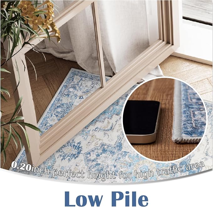 jinchan Kelda Runner Rug 3x7 Washable Rug Soft Hallway Runner Indoor Vintage - Image 4
