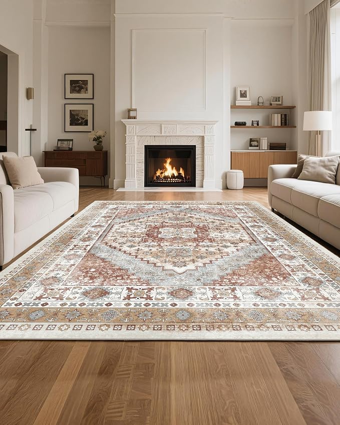 VEVOR 8 x 10 ft Area Rug Large Washable Rug Non-Slip and Tear-Resistant Soft - Image 3