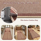 Lahome Modern Rainbow Easy Jute Entryway Runner Rug, Washable Indoor Outdoor - Image 3
