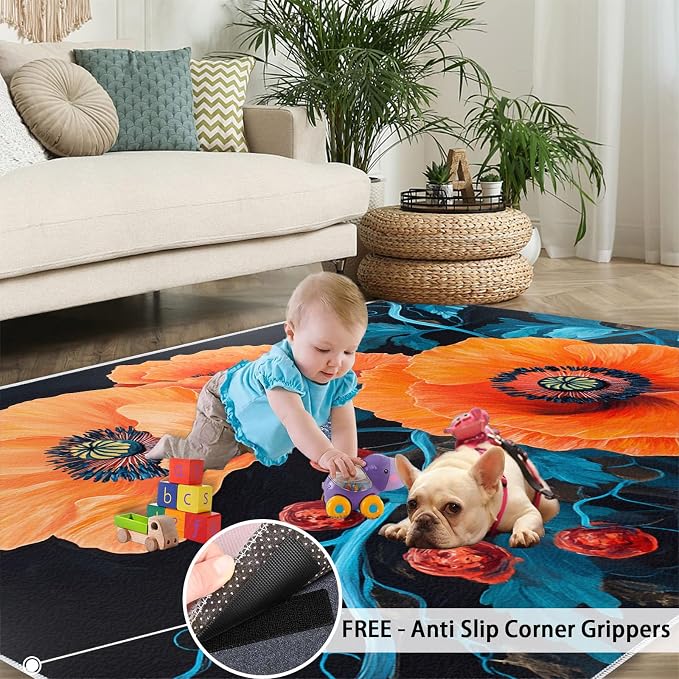 3x4 Poppy Rugs for Entryway - Image 5
