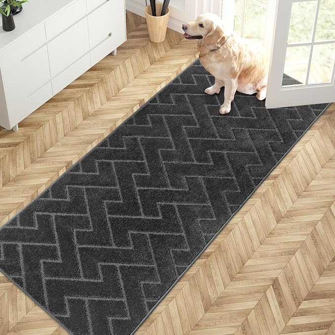 PURRUGS Dirt Trapping Door Mat 32" x 70", Non-Slip Machine Washable Entry Rug by PURRUGS