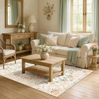 Orange Rug Bow Floral Rug 3x5, Washable Boho Area Rugs Non Slip Low Pile Carpet - Image 8