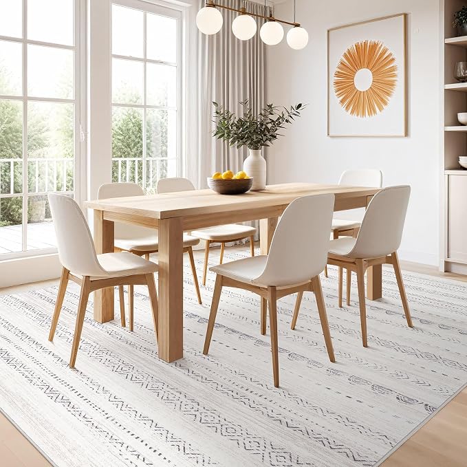 Nakagishi 10x14 Area Rugs Living Room: Washable Boho Large Neutral Modern Soft - Image 7